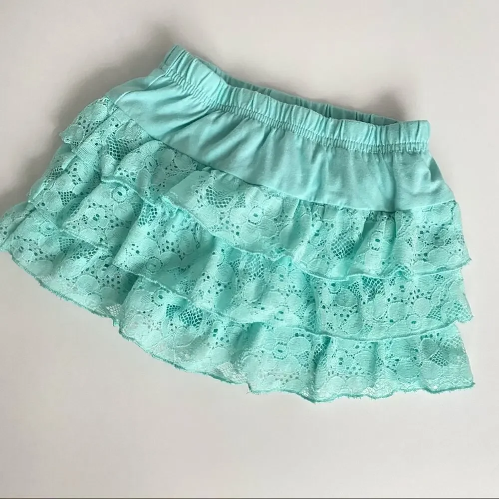 Girl's Teal Tiered skirt Sz 24 months Toddler Skirt